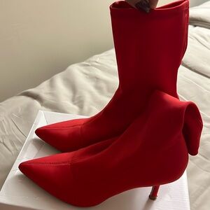 Red Stretchy lycra booties UK size 5 = US 7